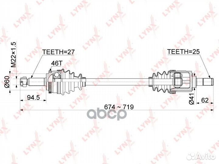 Привод в сборе hyundai i30 07-11 нар. CD1052A