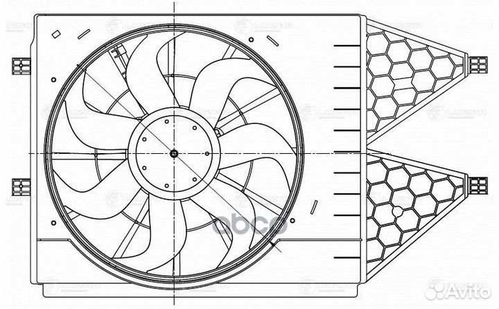 Э/вентилятор охл. с кожухом для а/м VW Polo Sedan