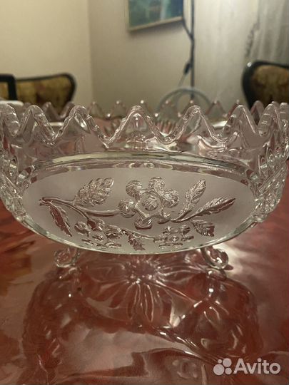 Ваза для фруктов хрусталь