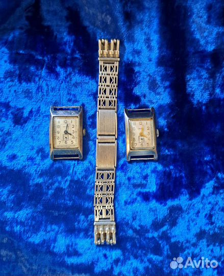 Часы звезда мужские и серебряный браслет сср