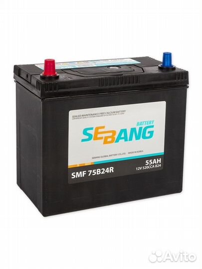 Корейский аккумулятор Sebang 55 Ah, доставка