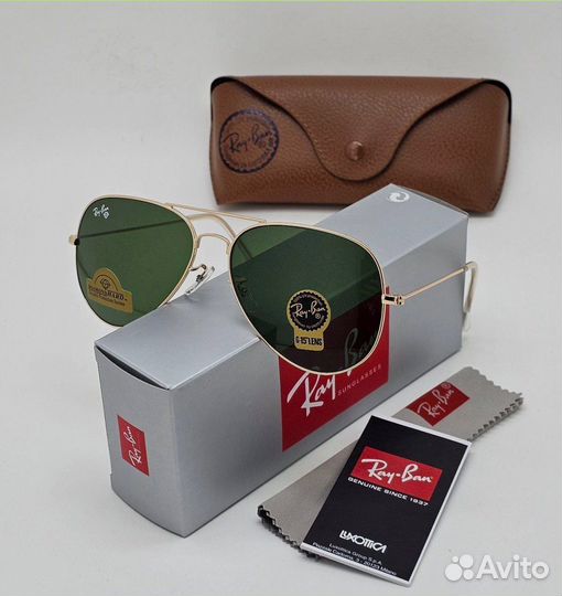 Очки Ray ban Aviator стекло premium унисекс