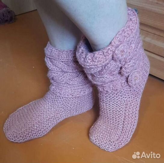 Вязаные носки - сапожки ручной работы