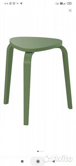 Икея Табурет кюрре, фанера, цвет: зеленый