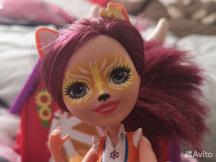 Куклы enchantimals кошка,лиса и лебедь