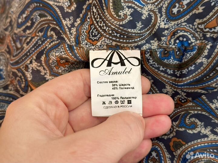 Осенне-весеннее синее пальто, размер 42