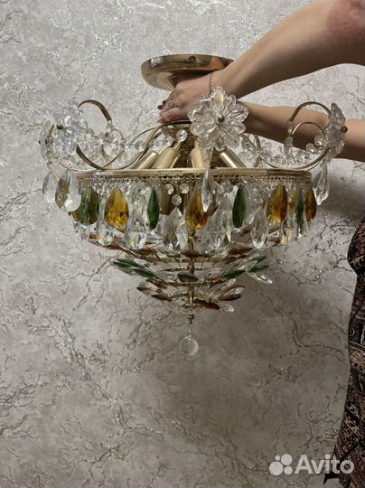 Люстра из горного хрусталя