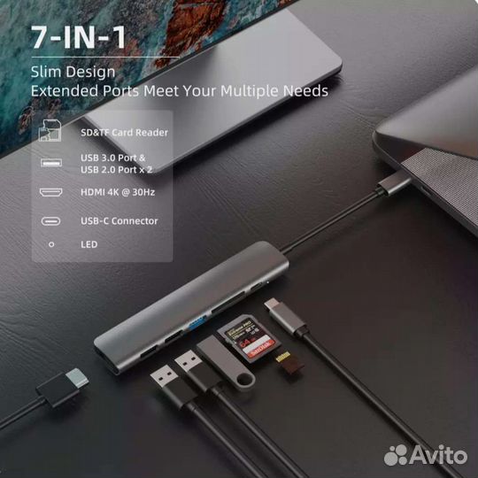 USB HUB Type-C с hdmi новый