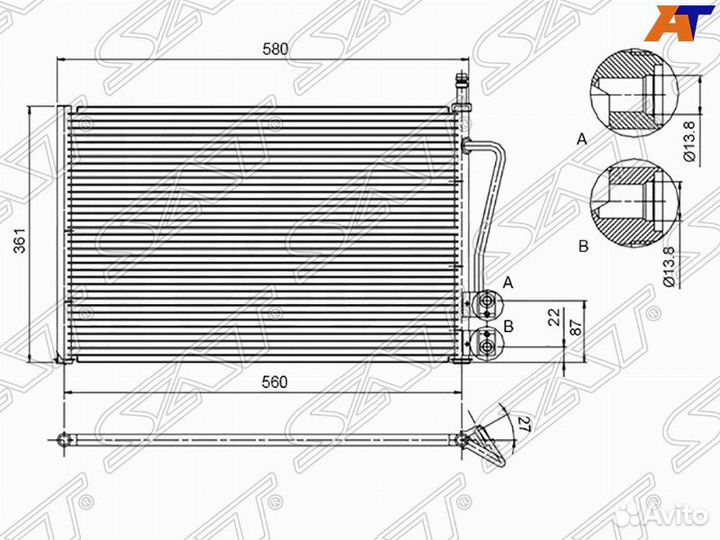 Радиатор кондиционера ford fusion/fiesta 1.2/1.4/1