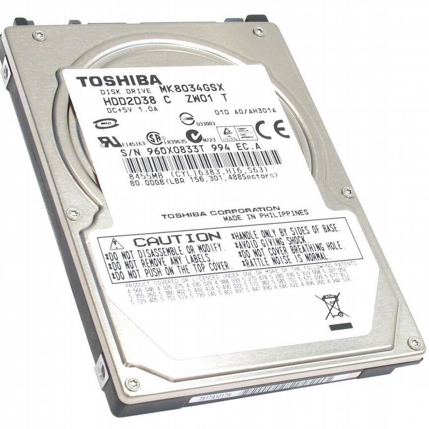 [MK8034GSX] Жесткий Диск Toshiba 80gb Sata2,5" Mk8034gsx