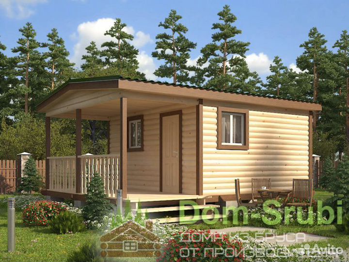 Карабаново-Мобильная Баня из бруса Гордыня-3 6х4.5