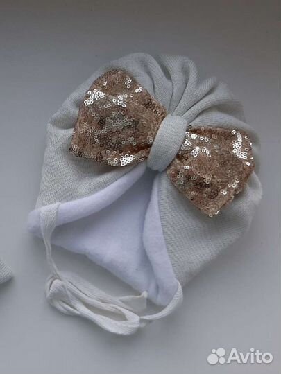 Шапка тюрбан для малышки