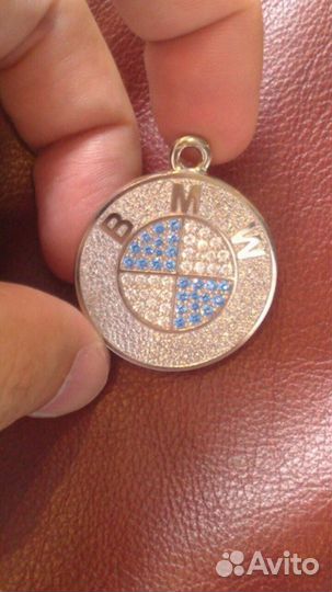 Кулон серебряный 925 проба BMW