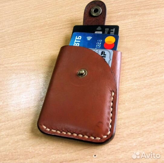 Картхолдер из натуральной кожи. Ручная работа