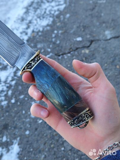 Нож охотничий из дамасской стали новый