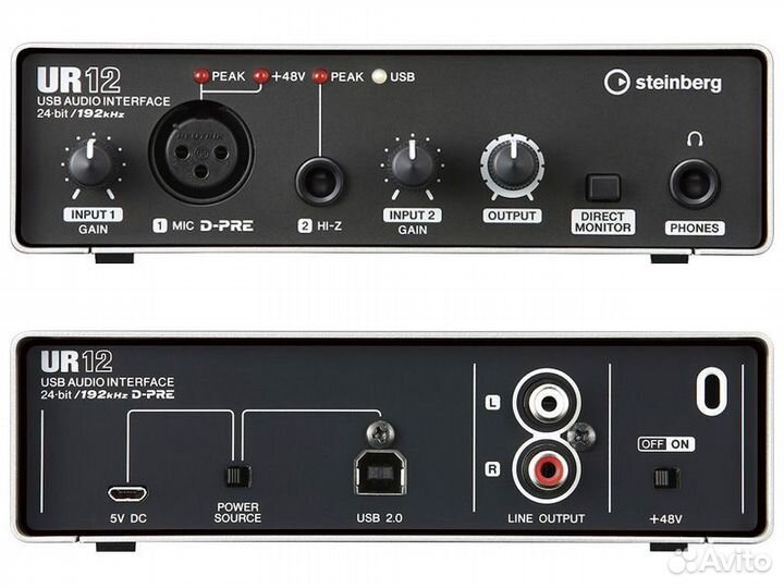 Steinberg UR12 Звуковой USB-интерфейс, 24бит/ 192к