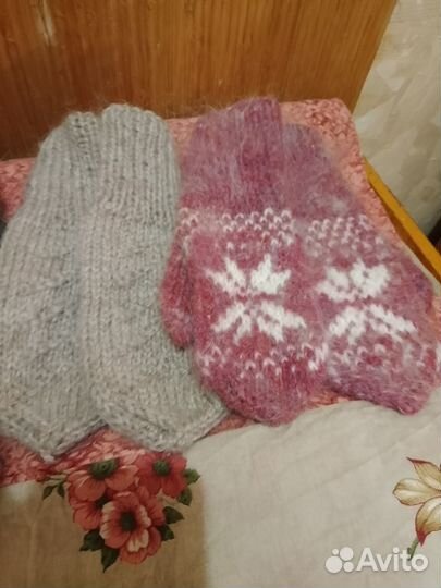 Носки,варежки из козьего пуха,ручная работа