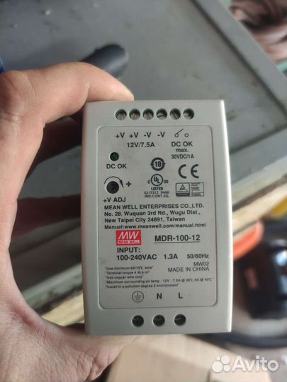 Mean wellmdr-100-12, Блок питания, 12В,7.5А,90Вт