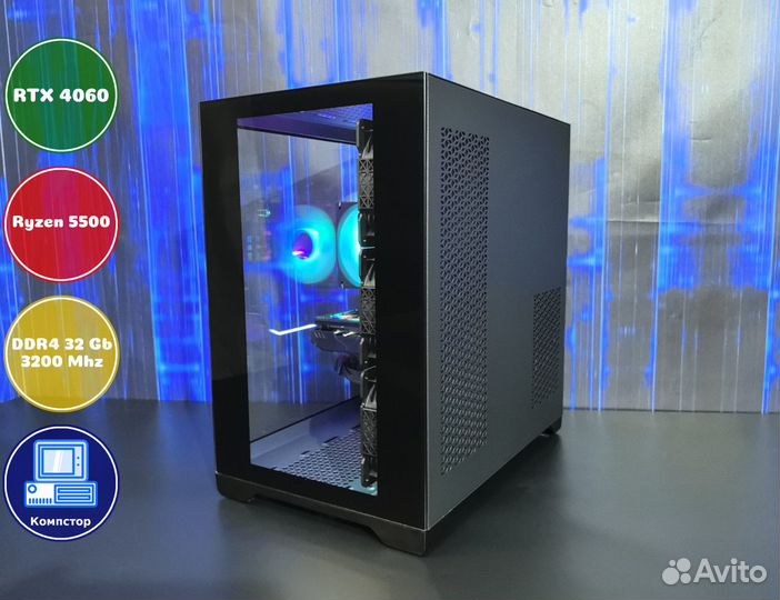 Системный блок AMD5500-RTX4060-32DDR4-OHU17598-A520