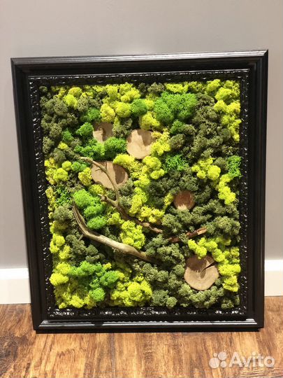Картина из стабилизированного мха ручная авторская