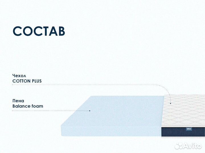 Матрас 130х190см без пружин