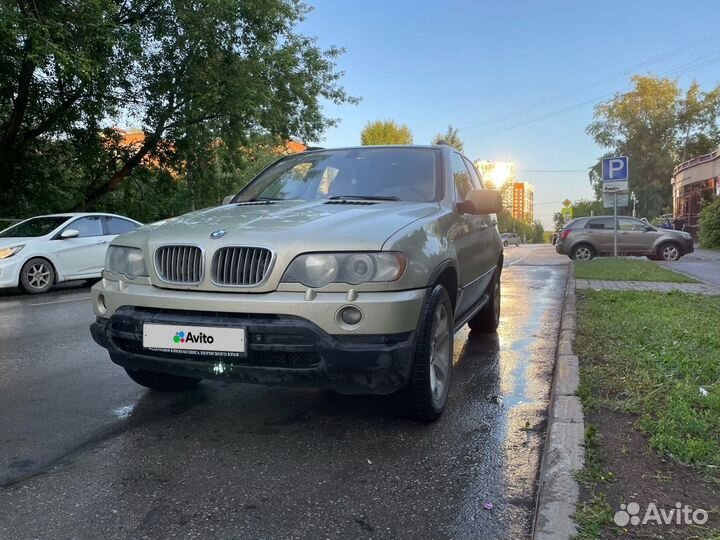 BMW X5 4.4 AT, 2001, битый, 400 000 км