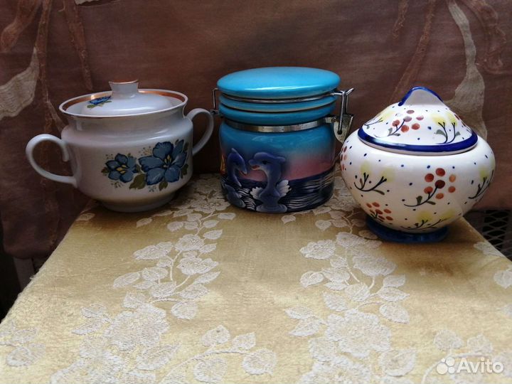 Сахарница, чайник, бокалы