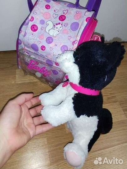 Игрушка мягкая говорящая Barbie Кошка Черно-белая