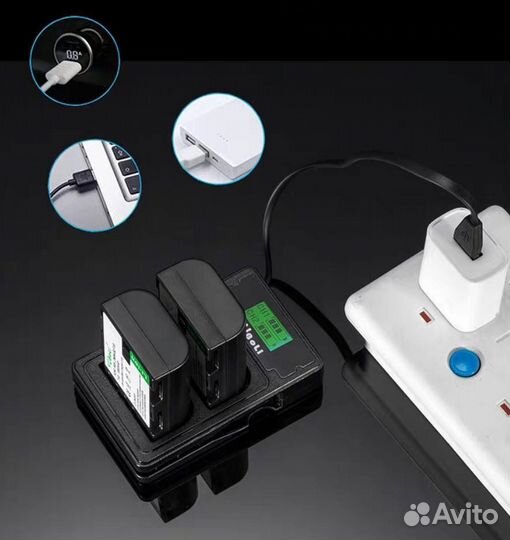 Зарядное устройство для 2 аккумуляторов LP-E6