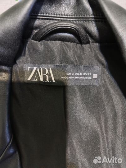 Кожаный пиджак женский zara
