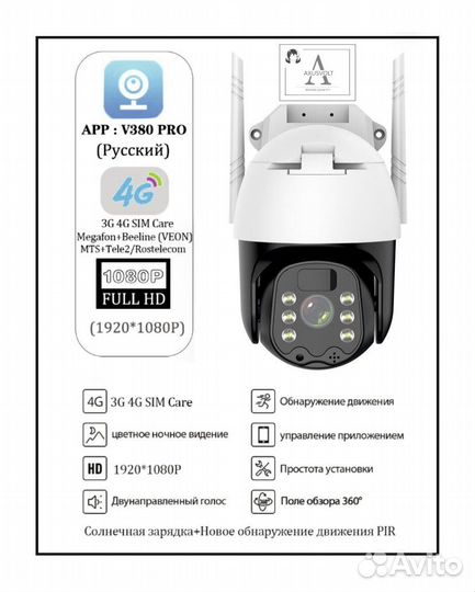 Новинка Умная 4G камера на солнечных батареях