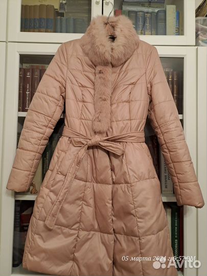 Пуховик розовый Domenica 42р, б/у