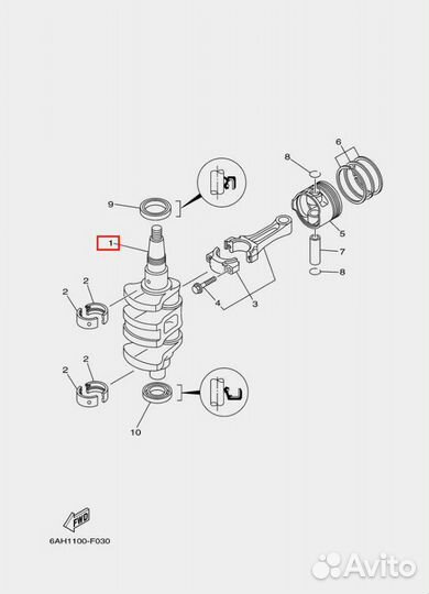 Коленвал F20P Sea Pro