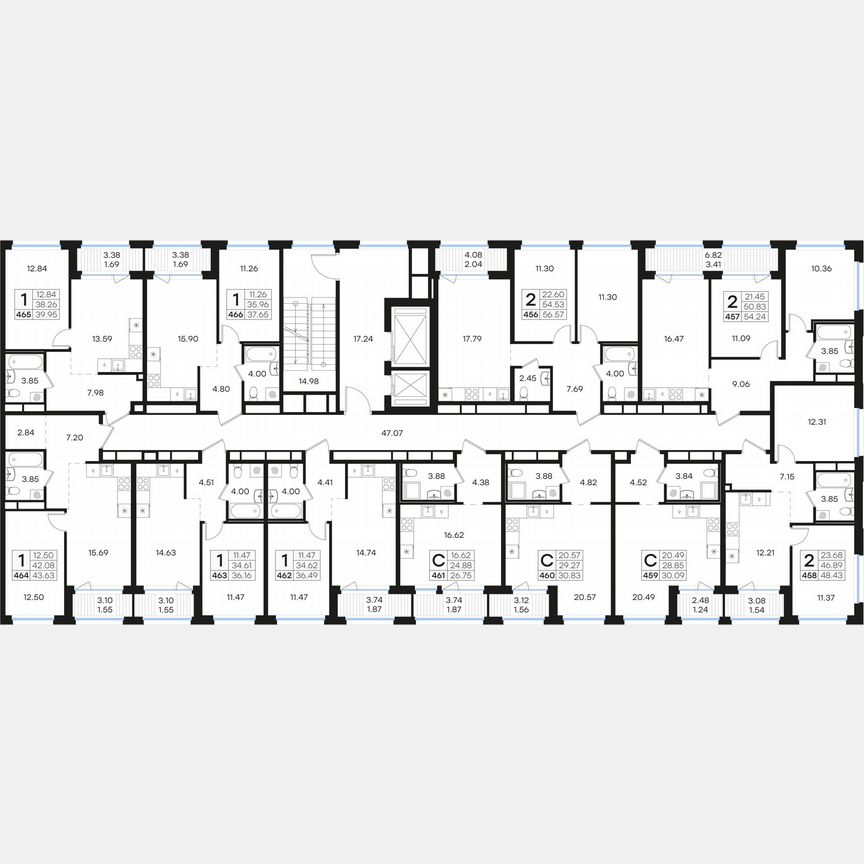 2-к. квартира, 56,6 м², 13/15 эт.