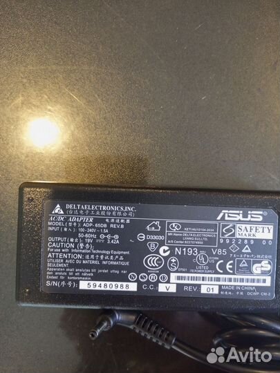 Блок Delta/asus 19v 3.42a /2.5*0.7mm