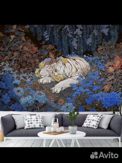 Гобелен тигр на стену большой алиэкспресс