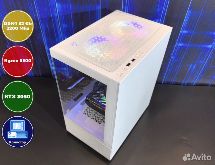 Мощный компьютер AMD5500-RTX3050-32DDR4-OJX061-A520