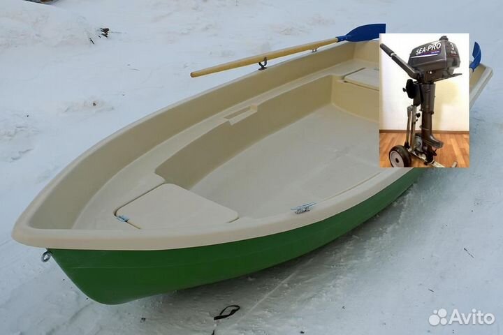 Моторно-вёсельная лодка Тортилла-4 с Рундуками Sea