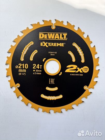 Диск пильный Dewalt Extreme 210x30мм 24 зуба