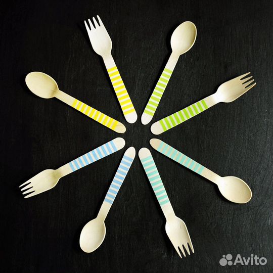 Одноразовые вилки, ложки для праздника, пикника