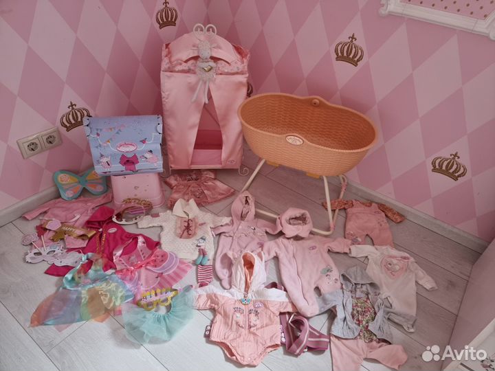 Одежда, шкаф, колыбель baby annabell