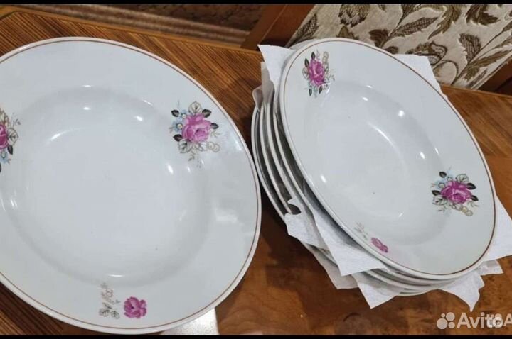 Вышлю 6шт набор 82г тарелки суповые СССР Корея