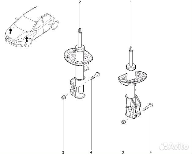 Стойка амортизатора передняя левая LADA Vesta ваз