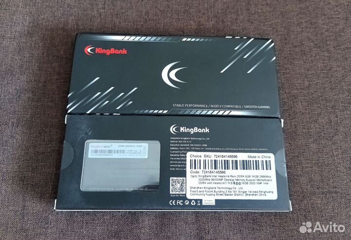 KingBank DDR4 3600MHz 32gb (2*16)(новая)