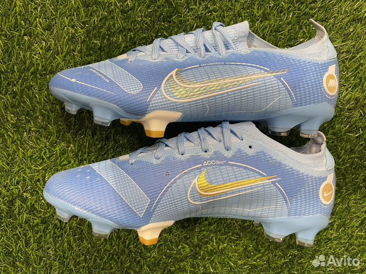 Футбольные бутсы Nike mercurial голубые