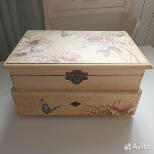 Шкатулка деревянная винтаж
