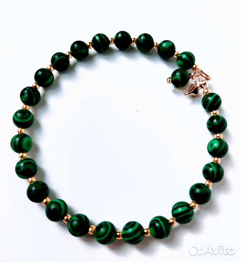 Браслет из имитации малахита