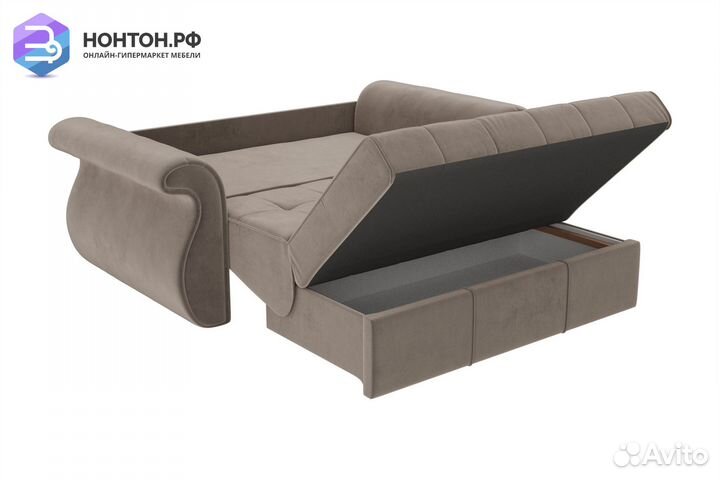 Диван аккордеон Родос велюр коричневый