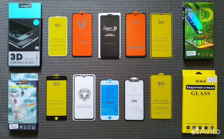 Защитные стёкла iPhone ; Xiaomi Redmi ; Xiaomi Mi9
