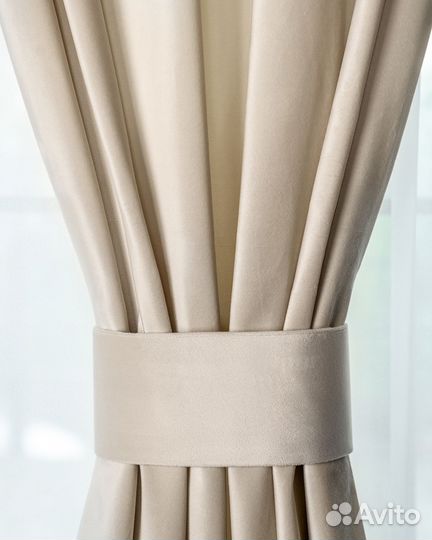 Комплект штор бархат Беллиссимо Ванильный крем